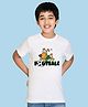 NUSYL Cotton Blend Half Sleeves Football Text Printed Tee - White