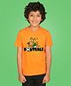 NUSYL Cotton Blend Half Sleeves Football Text Printed Tee - Orange