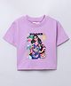 Taffykids 100% Cotton Half Sleeves Beach Theme & Girl Printed Tee - Purple & Multi