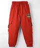 Pine Kids Knit Full Length Lounge Pant With Explore Print & Cargo Pockets - Red