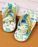 Cute Walk by Babyhug Flip Flop With Tropical Theme Print - White & Green
