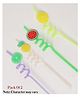 Luvlittle Set of 2 Reusable Cute Spiral Drinking Straws for Kids - Design May Vary
