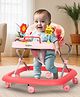 Baybee Stepzilla Baby Walker for Kids | Foldable Activity Walker with 3-Level Height Adjustment, Soft Cushion Seat, Smooth Wheels & Toy Bar | Baby Walker for 6-18 Months Boys & Girls (Pink)