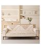 House of Quirk Herringbone Chenille Sofa Cover Set 3-  Beige