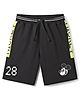 Pine Kids Disney Terry Knit Knee Length Shorts with Cut & Sew Design & Mickey Mouse Graphics - Black
