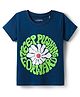 Pine Kids Cotton Knit Half Sleeves T-Shirt with Text Print - Navy Blue