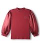 Pine Kids Cotton Knit Full Sleeves Solid Color Top - Dark Red