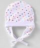 Babyhug 100% Cotton Cap with Star Print White - Diameter 10.5 cm