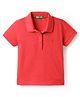 UCB Knit Half Sleeves Solid Color Polo T-Shirt - Red