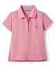 UCB Knit Half Sleeves Solid Color Polo T-Shirt - Pink