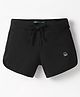 UCB Knit Knee Length Solid Color Shorts with Brand Logo - Black