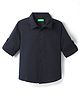 UCB Cotton Woven Full Sleeves Solid Colour Shirt - Navy Blue