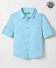 UCB Cotton Woven Full Sleeves Solid Colour Shirt - Light Blue