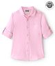 UCB Cotton Woven Full Sleeves Solid Colour Shirt - Pink