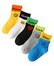 MOMISY Cotton Pack Of 5 Heart & Typography Designed Socks - Multi Colour