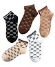 MOMISY Cotton Pack Of 5 Typography Designed Socks - Multi Colour