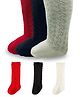 MOMISY Cotton Pack Of 3 Chevron Designed Socks - Red Black & Off White