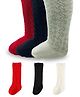MOMISY Cotton Pack Of 3 Chevron Designed Socks - Red Black & Off White