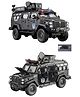 Magicwand 1:24 Scale Die-Cast Metal Saber-Tooth Armored Truck Large  with Openable 11 Small Windows & Doors,Lights & Music & Working Steering Black or White  Pack of 1