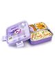 Attro Stainless Steel Lunch Box with 3 Compartment Inner Container & Spoon  - Purple