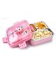 Attro Stainless Steel Lunch Box with 3 Compartment Inner Container & Spoon  - Pink