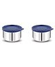 ATTRO Prime Stainless Steel Single Wall Storage Containers Blue - 550 ml Each