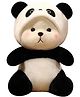 CuddleNest Plush Bear in Panda Costume with Cap Height 35 cm