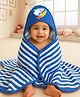 Babyhug Terry Knit Hooded Towel With Shark Patch L 76.2 x B 76.2 cm - Blue