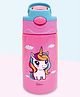PDDFalcon Sippy Water Bottle for School Kids with Straw | Stainless Steel Insulated Spout Sipper Bottle | Leak-Proof Bottle Stays Hot Upto 12hrs & Cold Upto 24hrs ISI Certified - 350 ml (Pink)