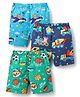 Babyhug Cotton Woven Above Knee Length Boxer with Animal & Vehicle Print Pack of 3 - Green & Blue