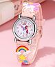 Ziory Unicorn & Cloud Designed Round Shaped Quartz Watch - Pink