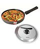 TUFFWAIRE Hard Anodized Deep Fry Pan with Stainless Steel Lid, Hard Anodised Non-Stick Coating, Steel Spatula Safe, Corrosion Resistant, 12 Inch