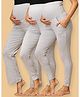 The Mom Store Cotton Solid Maternity Trackpants Leggings & Joggers Set - Grey