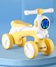 Baby Astronaut Rider Manual Push Ride on With Led Lights & Music | Foot to Floor Operation| Comfortable Seat - Yellow