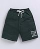 Kidcity Cotton Loopknit Make Your Life Good Text Printed Shorts - Bottle Green