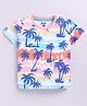 Kidcity Cotton Sinker Palm Trees Printed Tee - Multi Colour