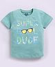 Kidcity Cotton Sinker Super Cool Dude Text Printed Tee - Olive Green