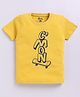 Kidcity Cotton Sinker Skateboard & Cmon Text Printed Tee - Mustard