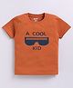 Kidcity Cotton Sinker Sunglasses & A Cool Kid Text Printed Tee - Rust