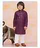 KID1 Rayon Cotton Full Sleeves Mirror Work Detailed Sequins Embellished Kurta Pyjama Set - Purple