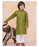KID1 Rayon Cotton Full Sleeves Mirror Work Detailed Sequins Embellished Kurta Pyjama Set - Green