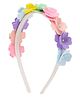 Aye Candy Floral Applique Detailed Hair Band - Pink Purple Blue & Yellow
