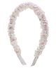 Aye Candy Sequins Embellished & Ruffle Detailed Hair Band - White