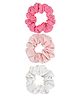 Aye Candy Set Of 3 Rhinestones Embellished Scrunchies - White Light & Dark Pink