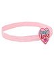 Aye Candy Heart Applique Detailed & Daddy Loves Me Text Embroidered Headband - Pink