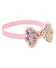 Aye Candy Sequins Embellished Bow Designed Headband - Pink & Purple