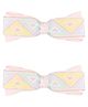 Aye Candy Geometric Designed Bow Applique Detailed Hair Alligator Clips - Pink