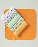 Ben Benny Terry Knit Hand & Face Towel With Animal Print Pack Of 6 L 29 x B 27 cm - Multicolour