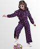 Ollington St.100% Cotton Full Sleeves Alphabets Printed Winter Wear Jacket & Pant Set - Navy Blue & Dark Pink