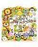 Bubble Trouble Jungle Safari Theme Birthday Decorations Set Multicolor - Pack of 81